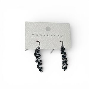 Black/silver dangle earrings